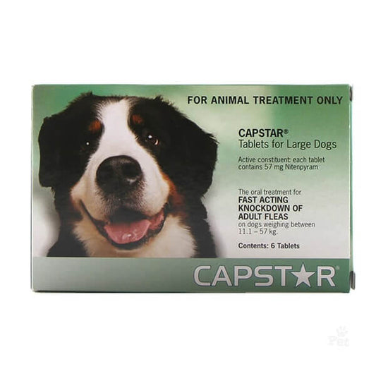 Capstar Tablets for Large Dogs, 6 Pack – Fast-acting flea treatment for dogs 25.1 – 125 lbs
