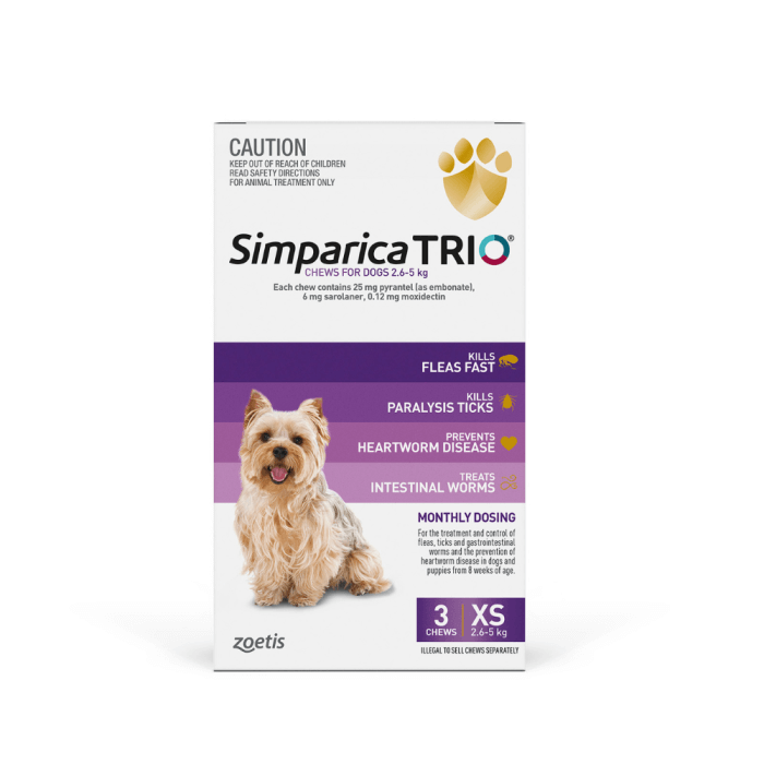 No rx simparica trio small dogs