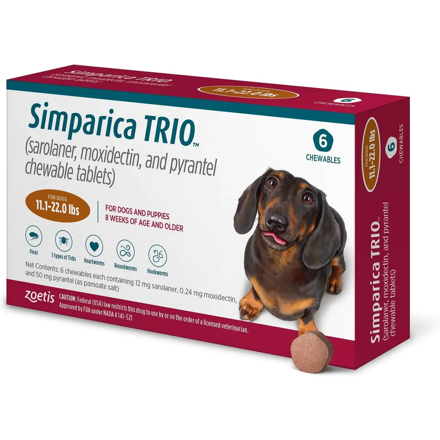 no RX flea and worm prevention Simparica Trio for dogs