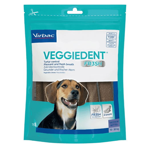 Virbac Veggiedent FR3SH tartar control chews for medium dogs 22-66 lbs.