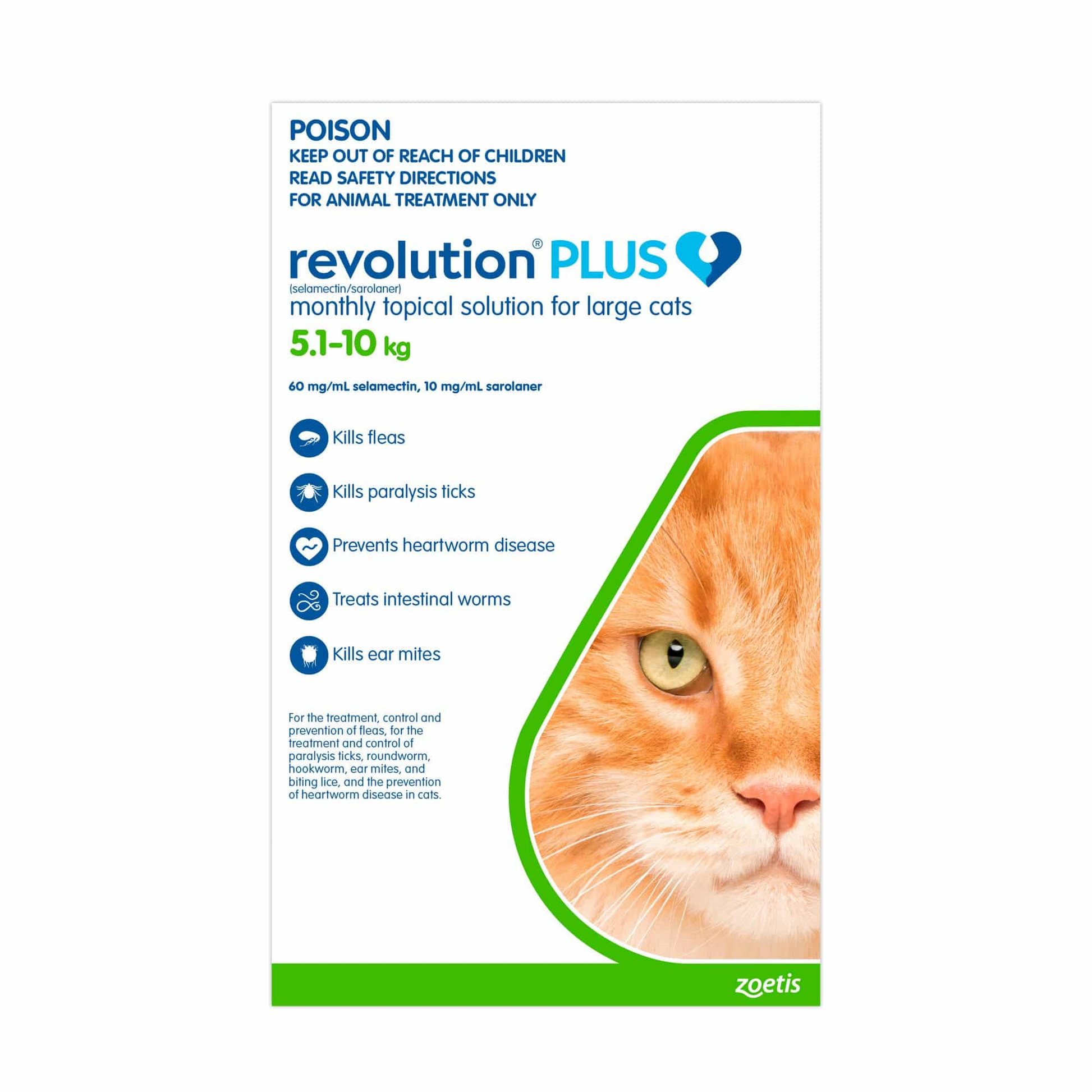 revolution plus cats no prescription 3 pack flea tick heartworm treatment large green