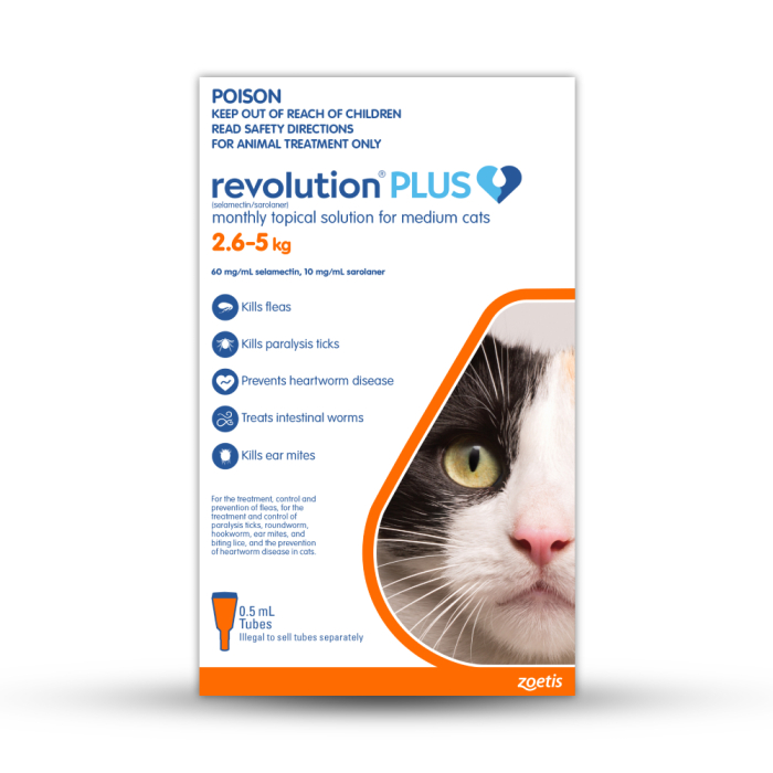 revolution plus for cats medium orange 5.6–11 lbs 3 pack no prescription flea tick heartworm dewormer