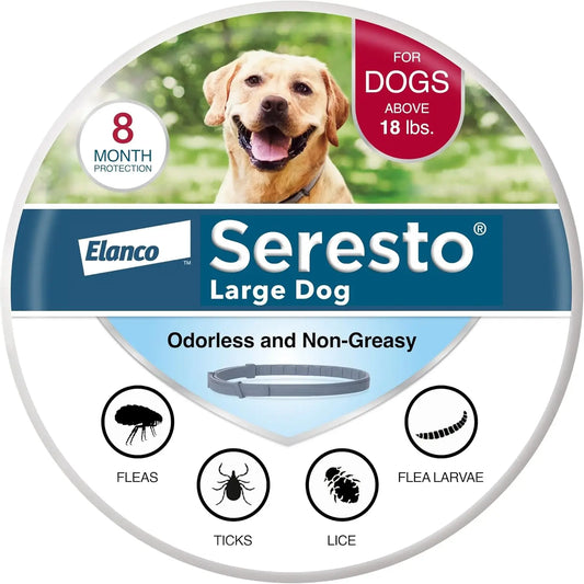 Seresto Large Flea & Tick Collar – 8-Month Protection for Dogs